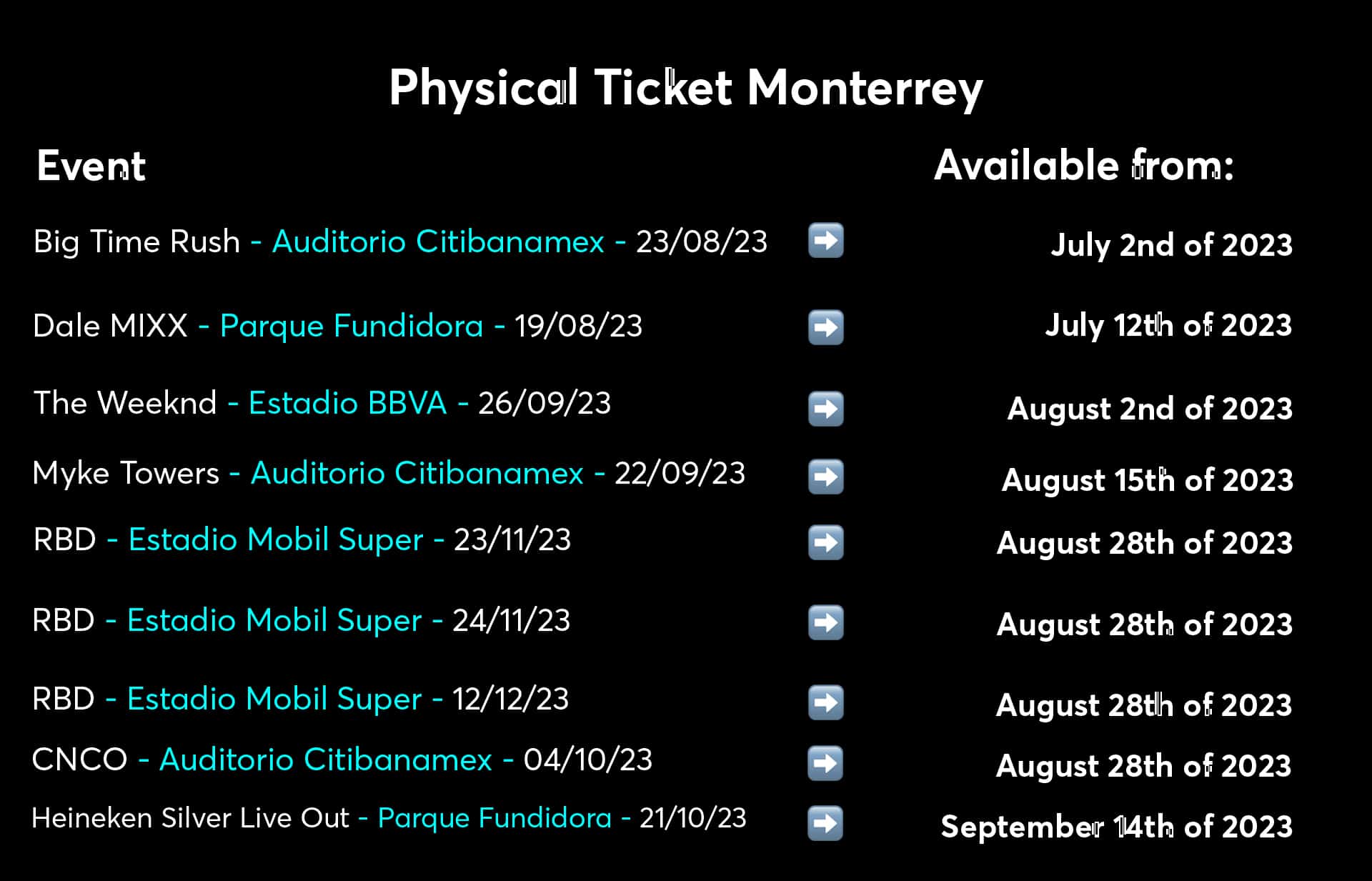 Know the release date of your tickets - Ticketmaster Blog